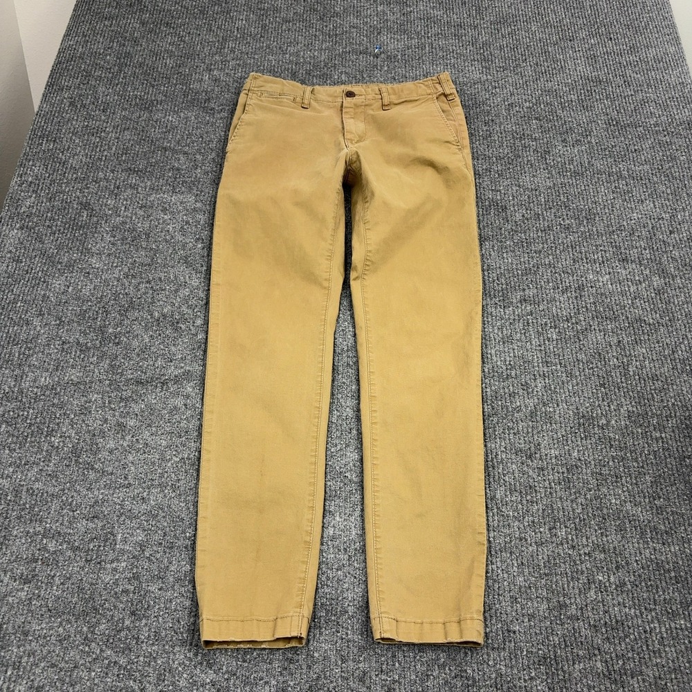 American Eagle Chino Pants Mens 28 Tan Cotton Athletic Skinny‎ Stretch Casual